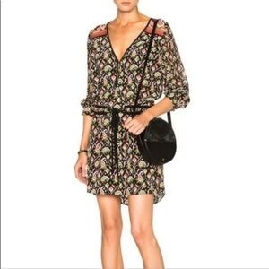 Veronica Beard Black Multicolor Printed Mini Dress